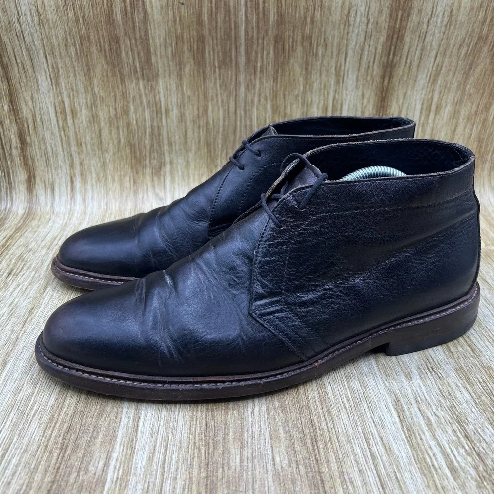N.D.C Made By‎ Hand Chukka Boots Men's Size 9.5 EU 42.5 Black Leather Shoes